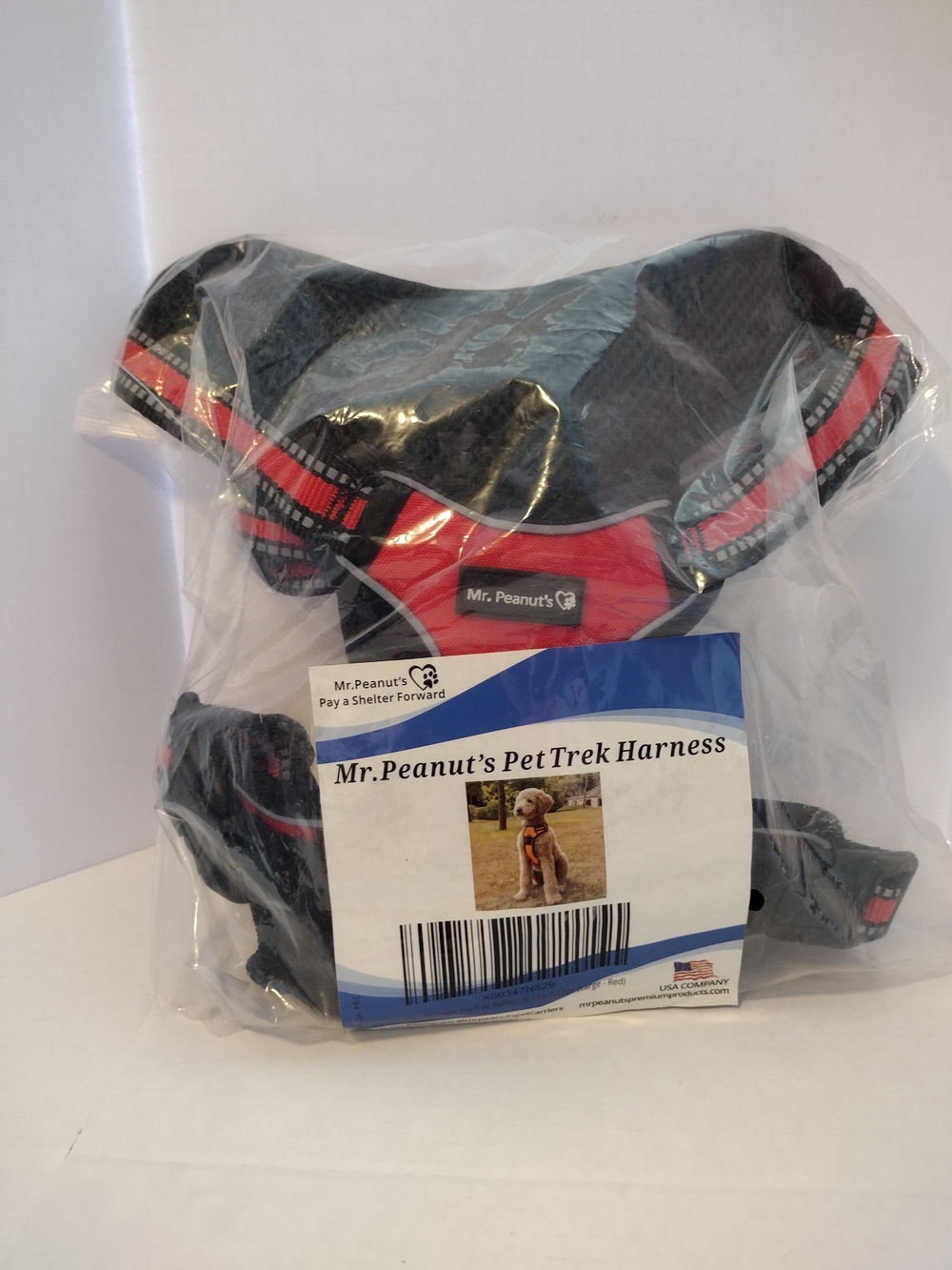 Mr Peanut's Red & Black Comfort Trek  Harness